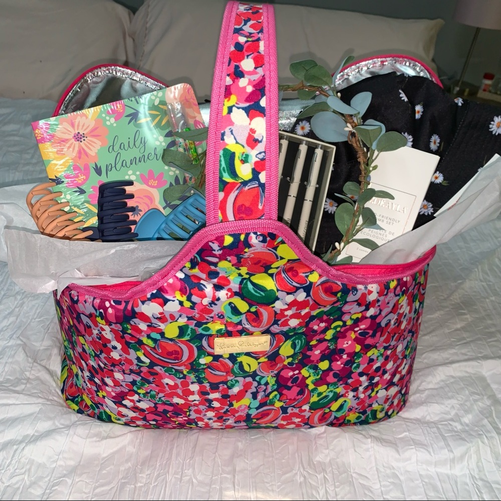 Lilly Pulitzer Cooler filled with Goodies